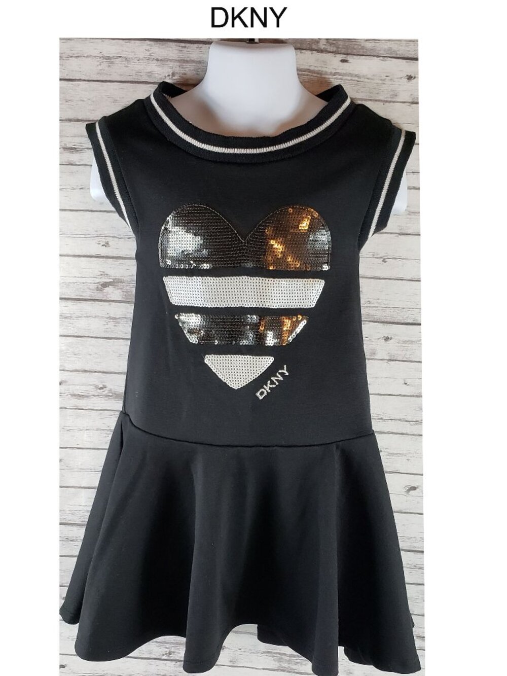 DKNY Black Sequins Sleeveless Dress Size 5
